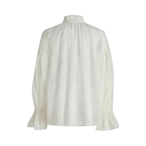 Highneck Ruffled Long Sleeve Blouse