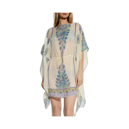 Paisley Printed Satin Caftan