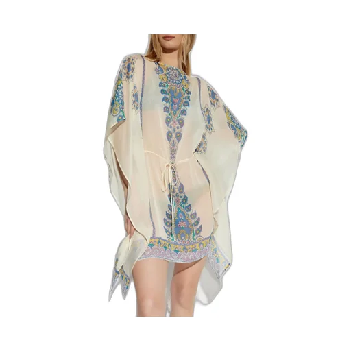 Paisley Printed Satin Caftan
