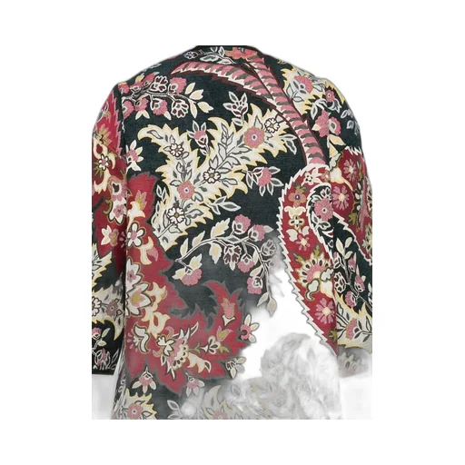 Patterned-Jacquard Drop Shoulder Jacket