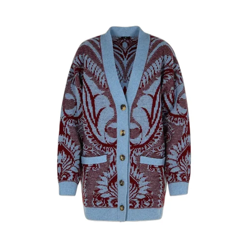 Jacquard V-Neck Buttoned Cardigan
