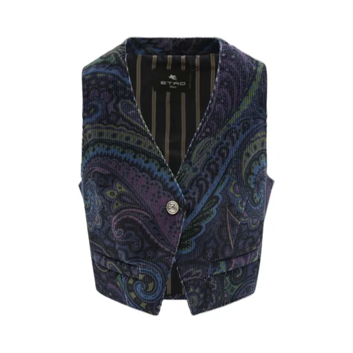 Paisley Printed Velvet Waistcoat