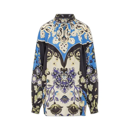 Floral Print Round Neck Blouse