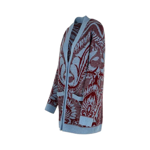 Jacquard V-Neck Buttoned Cardigan