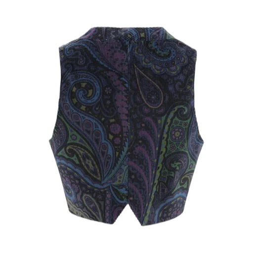 Paisley Printed Velvet Waistcoat