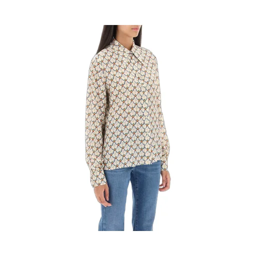 Patterned Printed Button-Up Shirt