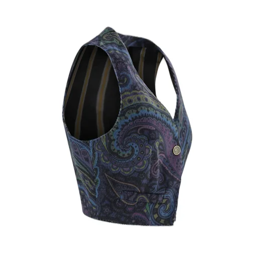 Paisley Printed Velvet Waistcoat