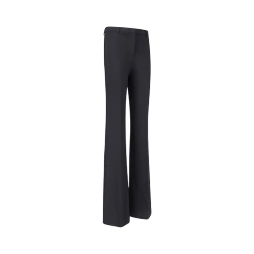 Mid-Rise Flared Leg Trousers
