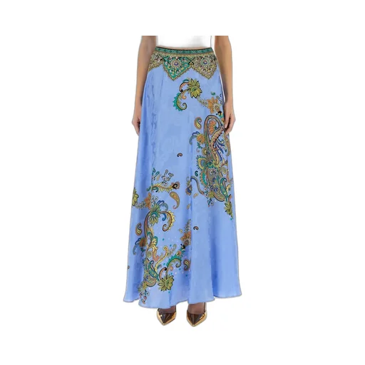 Paisley Printed A-Line Maxi Skirt
