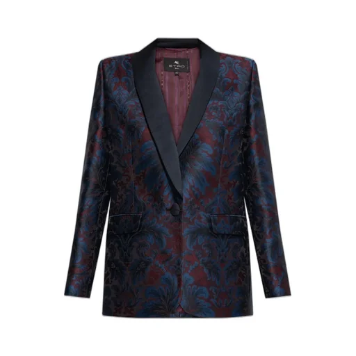 Decorative Pattern Single-Breasted Blazer