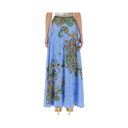 Paisley Printed A-Line Maxi Skirt
