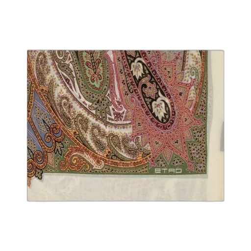 Paisley-Printed Frayed Edge Scarf