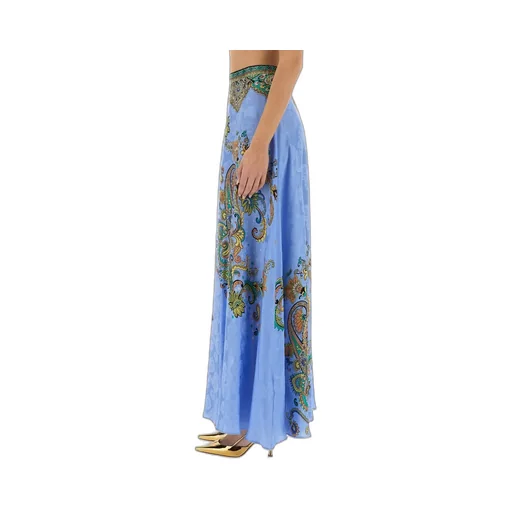 Paisley Printed A-Line Maxi Skirt