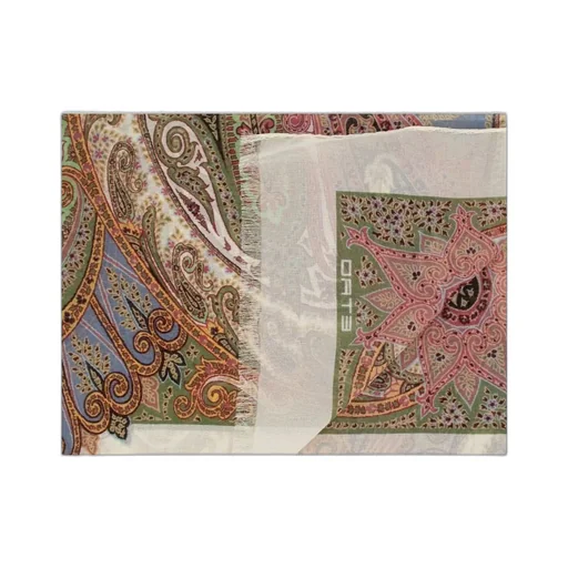 Paisley-Printed Frayed Edge Scarf