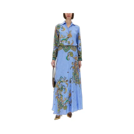 Paisley Printed A-Line Maxi Skirt