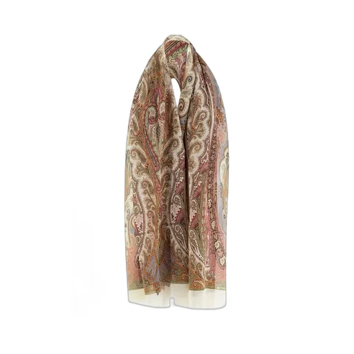 Paisley-Printed Frayed Edge Scarf