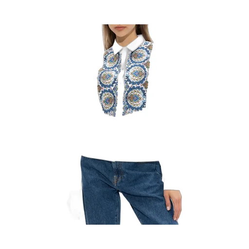 Detailed Collared Button-Up Shirt
