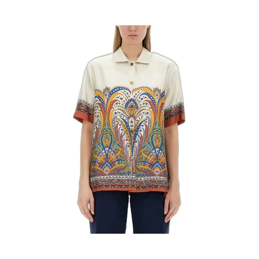 Paisley-Printed Short-Sleeved Shirt