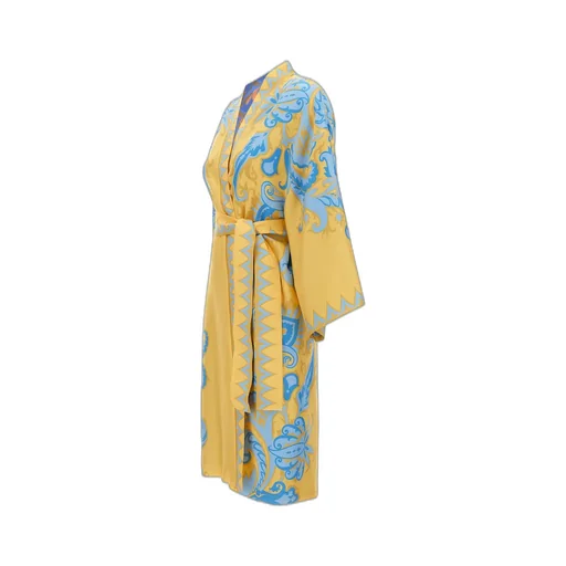 Printed Satin Kimono