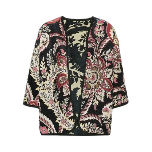 Patterned-Jacquard Drop Shoulder Jacket