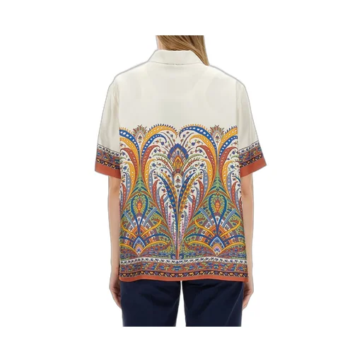Paisley-Printed Short-Sleeved Shirt