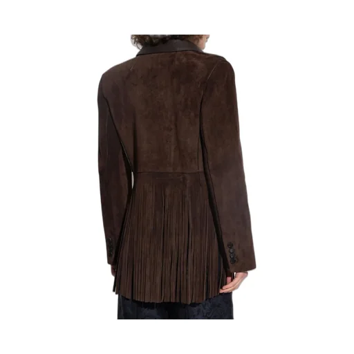 Buttoned Fringed Jacket