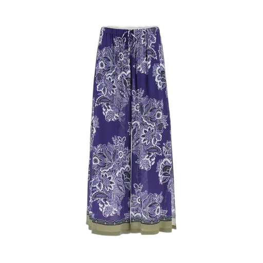 Floral-Printed Drawstring Wide-Leg Trousers