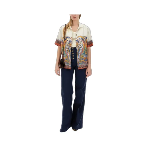 Paisley-Printed Short-Sleeved Shirt