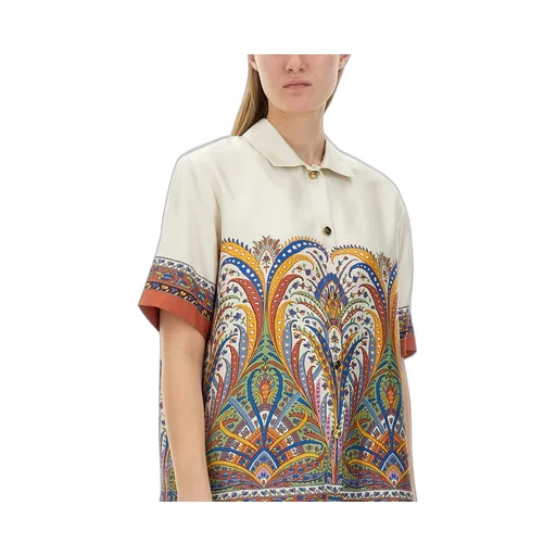 Paisley-Printed Short-Sleeved Shirt