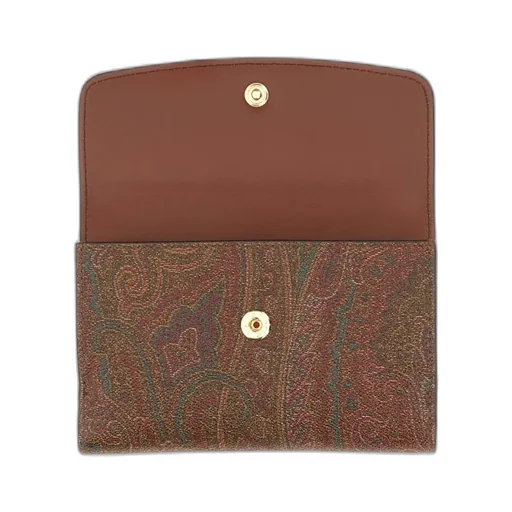 Essential Paisley Printed Foldover-Top Wallet