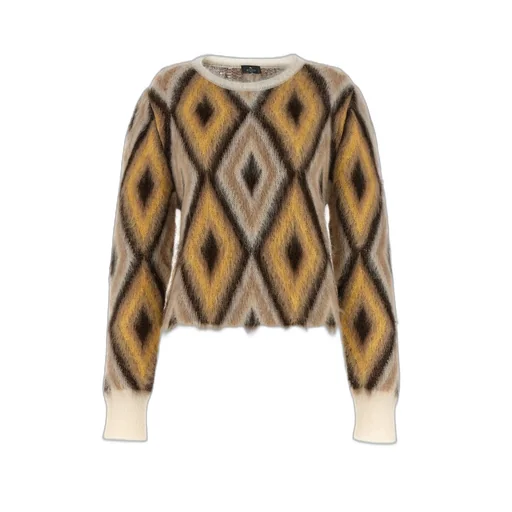 Pattern-Jacquard Crewneck Jumper