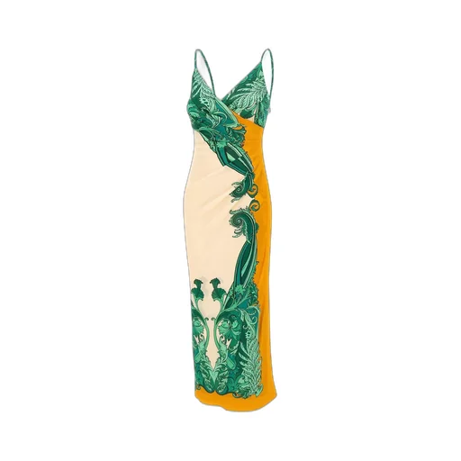 Graphic Printed Sleeveless Slip Dress