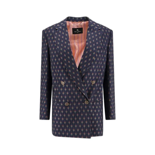 Double-Breasted Jacquard Jacket