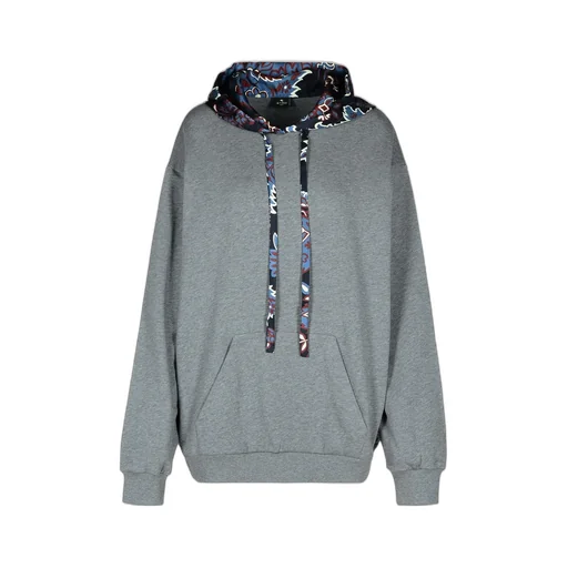 Patterned Hooded Sweatshirt