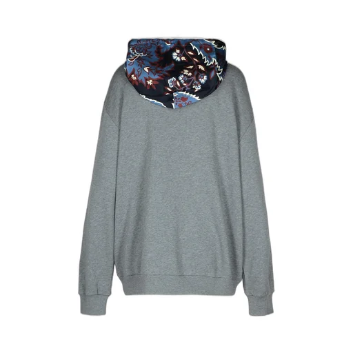 Patterned Hooded Sweatshirt