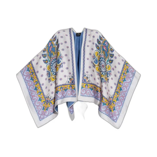Floral-Print Asymmetric Cape