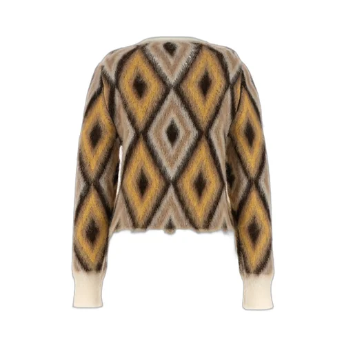 Pattern-Jacquard Crewneck Jumper