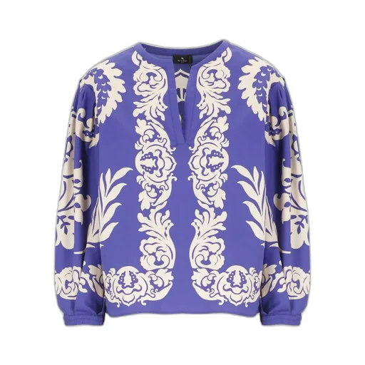 V-Neck Printed Blouse