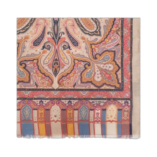 Graphic Printed Frayed-Edge Scarf