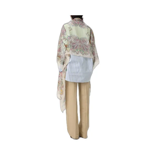 Semi-Sheer Paisley Printed Cape