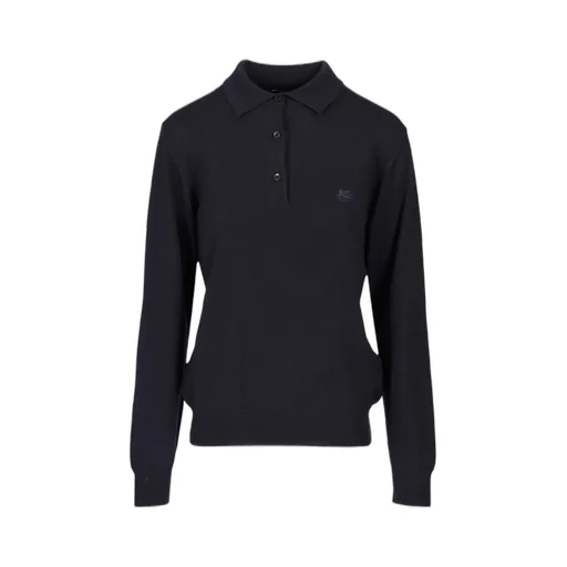 Long-Sleeved Knitted Polo Shirt