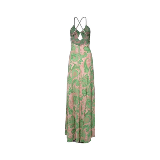 Barocco-Printed Cut-Out Maxi Dress