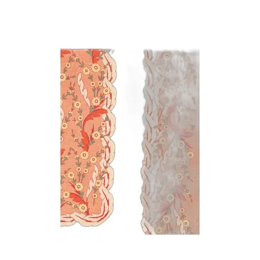 Floral Motif Frayed Edge Scarf