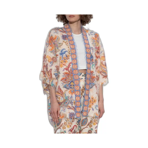 Patterned Fringed Knit Cardigan