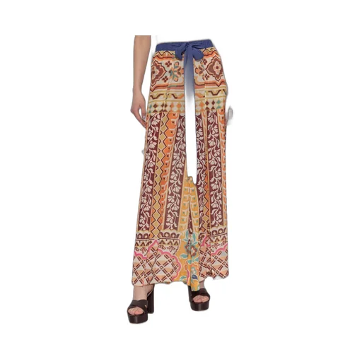 Tie-Waisted Side-Slit Trousers