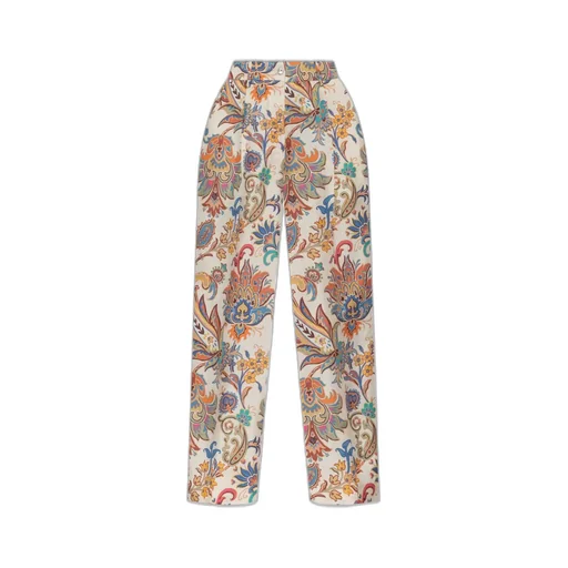 Patterned Wide-Leg Trousers