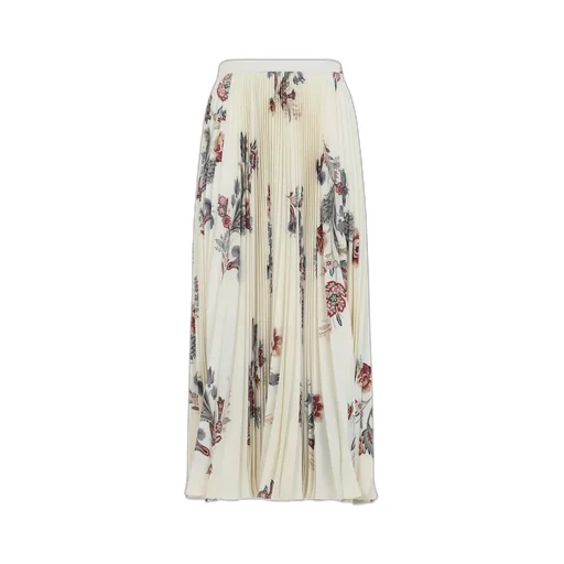 Floral-Printed Pleated Skirt