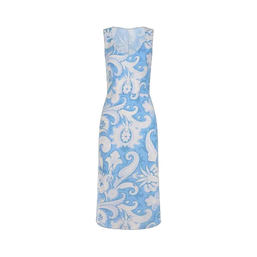 Paisley Print Sleeveless Midi Dress