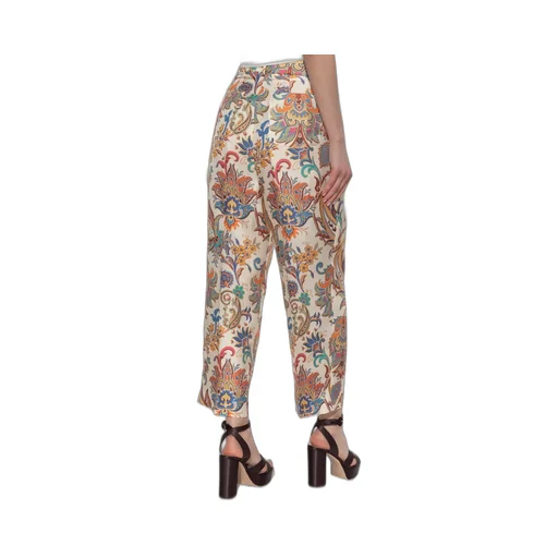 Patterned Wide-Leg Trousers