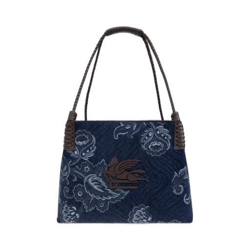 Jacquard Denim Small Libra Tote Bag